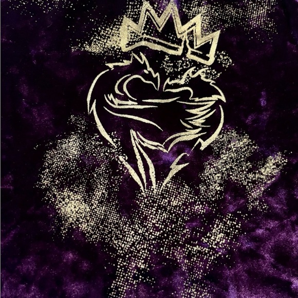 Disney Descendents Purple Velour w/Gold Glitter Logo Dress - Picture 4 of 4